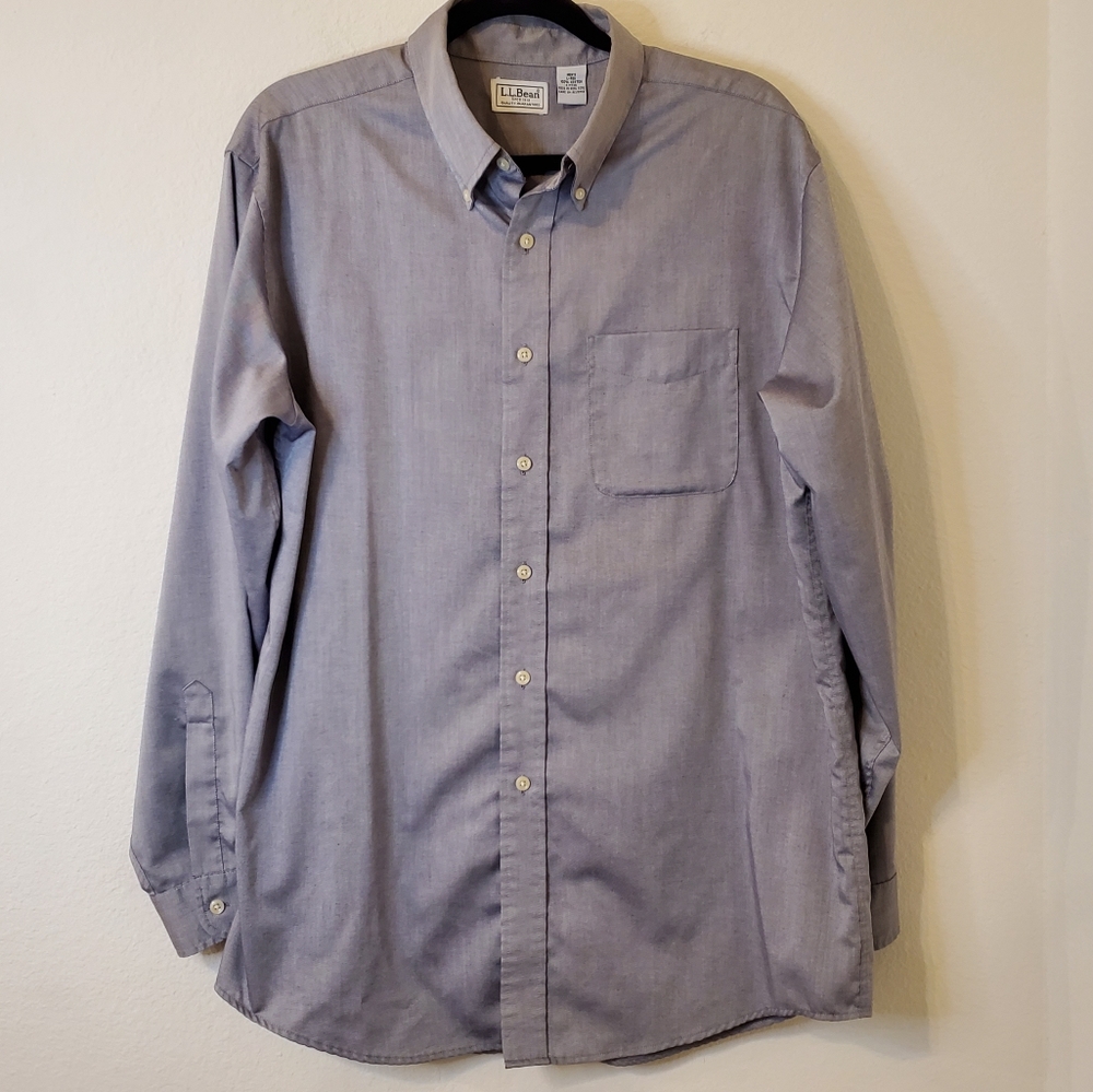 L.L Bean Gray Button Down Men's Size Large